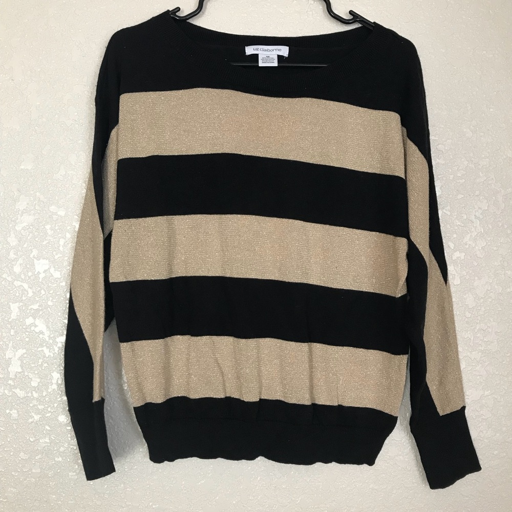 black and gold liz claiborne sweatshirt